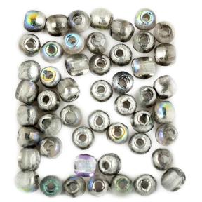 Glass Pressed Beads 2 мм Crystal Silver Rainbow