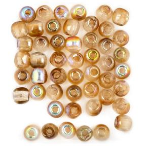 Glass Pressed Beads 2 мм Crystal Brown Rainbow