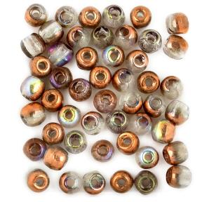 Glass Pressed Beads 2 мм Crystal Copper Rainbow