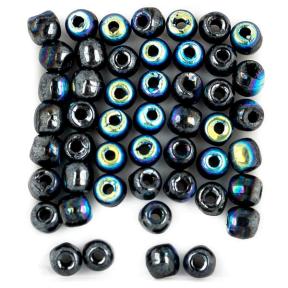 Glass Pressed Beads 2 мм Jet Hematite AB