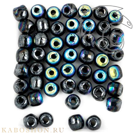 Glass Pressed Beads 2 мм Jet Hematite AB GPB-2-23980-14400-28701