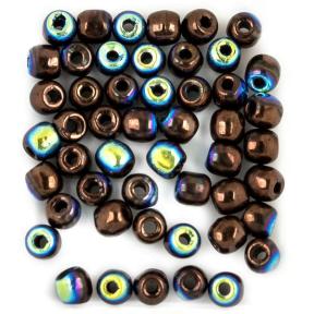 Glass Pressed Beads 2 мм Jet Bronze AB