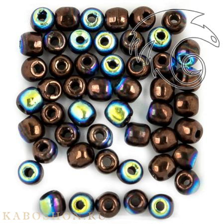 Glass Pressed Beads 2 мм Jet Bronze AB GPB-2-23980-14415-28701