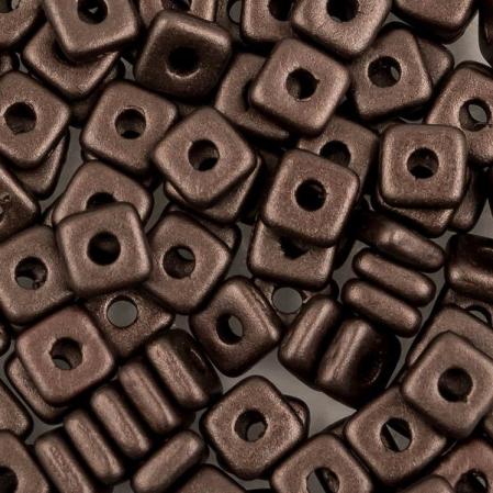 Quad Bead 4 мм Alabaster Pastel Dark Brown