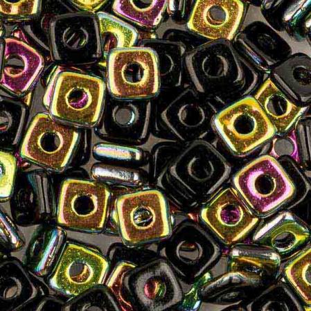 Quad Bead 4 мм Jet Vitrail