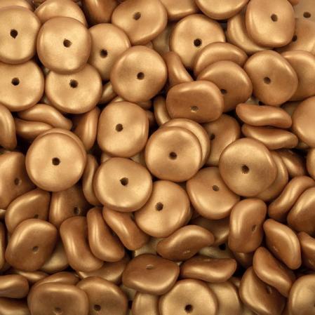 Wavelet Beads 10 мм Alabaster Metallic Gold