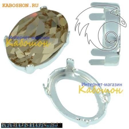 Оправа для Swarovski 4120 Oval Fancy stone 14х10 мм посеребрен. 4120-14-S-81432-silv