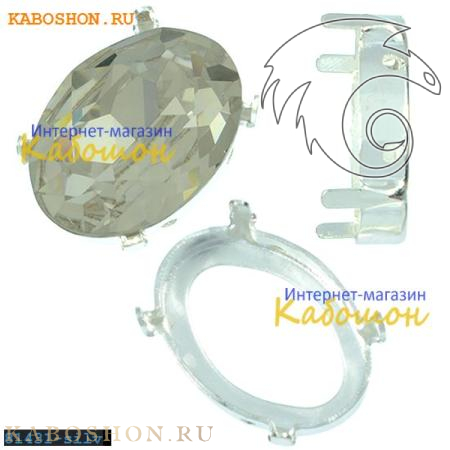 Оправа для Swarovski 4120 Oval Fancy stone 18х13 мм посеребрен. 4120-18-S-81431-silv