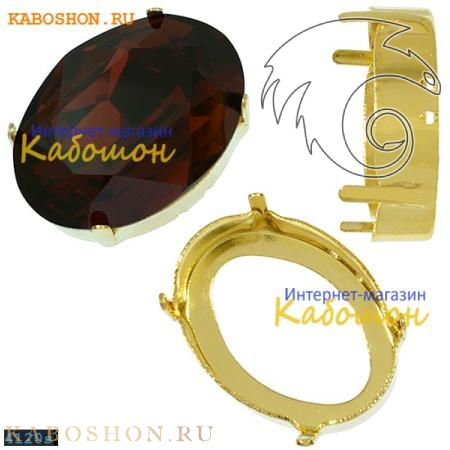 Оправа для Swarovski 4120 Oval Fancy stone 25х18 мм золото 4120-25-S-81430-gold