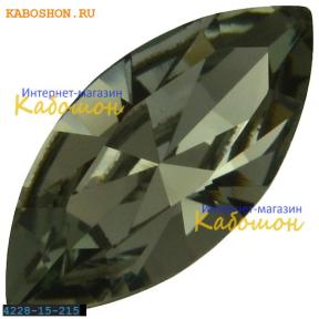 Swarovski Navette Fancy stone 15х7 мм Black Diamond