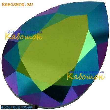Swarovski Pear Fancy stone 18х13 мм Crystal Scarabaeus Green