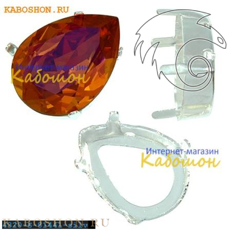 Оправа для Swarovski 4320 Pear Fancy stone 18х13 мм посеребр. 4320-18-S-81441-silv