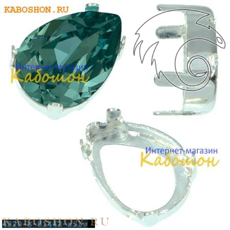 Оправа для Swarovski 4320 Pear Fancy stone 14х10 мм посеребр. 4320-14-S-81442-silv