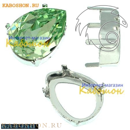 Оправа для Swarovski 4320 Pear Fancy stone 18х13 мм родий 4320-18-S-81443