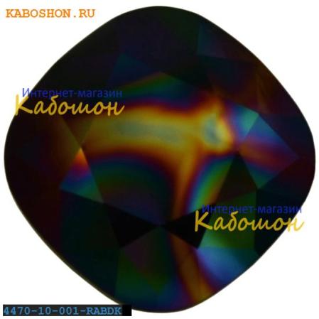Swarovski Cushion Cut Fancy stone 10 мм Crystal Rainbow Dark