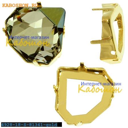 Оправа для Swarovski 4928 Tilted Chaton Fancy stone 18 мм золото