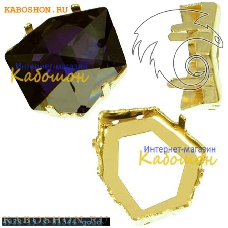 Оправа для Swarovski 4933 Tilted Dice Fancy stone 19 мм золото 4933-19-S-81344-gold