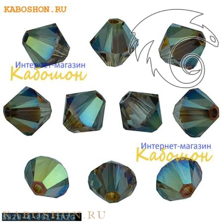 Swarovski Xilion beads 4 мм Crystal Iridescent Green 5328-4-001-IRIG