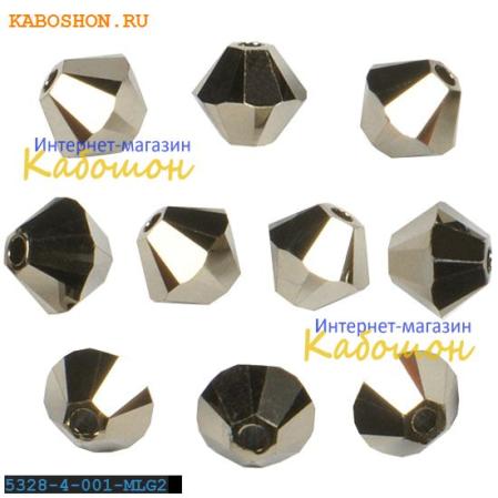 Swarovski Xilion beads 4 мм Crystal Metallic light gold 2x