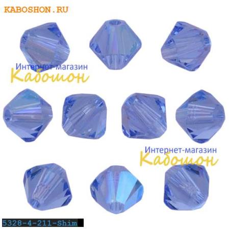 Swarovski Xilion beads 4 мм Light Sapphire Shimmer