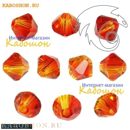 Swarovski Xilion beads 4 мм Fireopal 5328-4-237