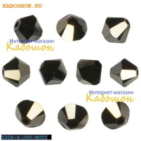 Swarovski Xilion beads 4 мм Jet Nut 2x