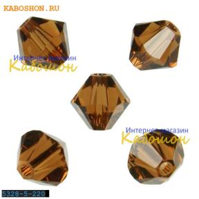 Swarovski Xilion beads 5 мм Smoked Topaz