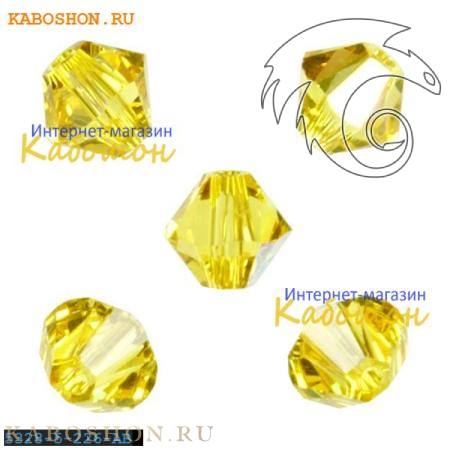 Swarovski Xilion beads 5 мм Light Topaz AB 5328-5-226-AB