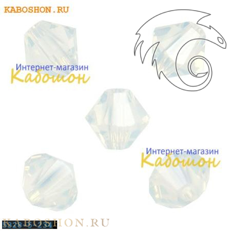 Swarovski Xilion beads 5 мм White Opal 5328-5-234