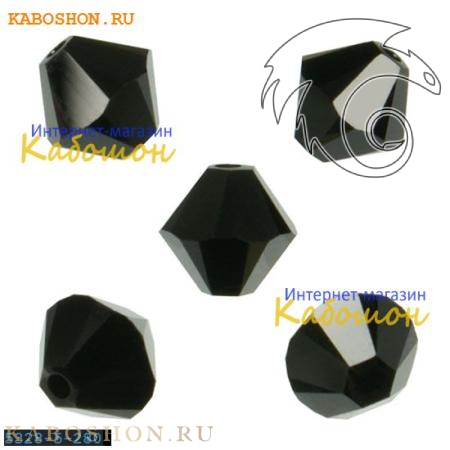 Swarovski Xilion beads 5 мм Jet 5328-5-280