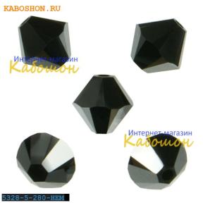 Swarovski Xilion beads 5 мм Jet Hematite