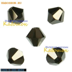 Swarovski Xilion beads 5 мм Jet Nut 2x