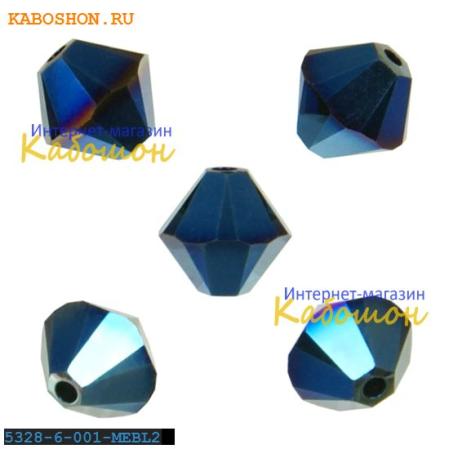 Swarovski Xilion beads 6 мм Crystal Metallic Blue 2x