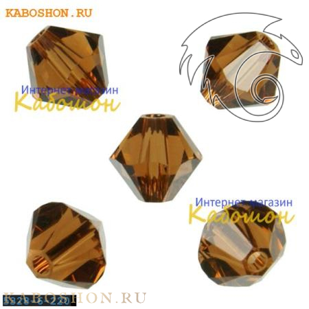 Swarovski Xilion beads 6 мм Smoked Topaz 5328-6-220