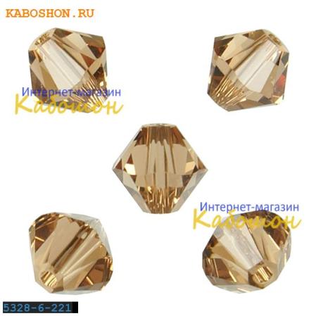 Swarovski Xilion beads 6 мм Light Smoked Topaz
