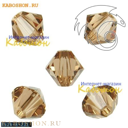 Swarovski Xilion beads 6 мм Light Smoked Topaz 5328-6-221