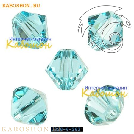 Swarovski Xilion beads 6 мм Light Turquoise 5328-6-263