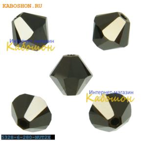 Swarovski Xilion beads 6 мм Jet Nut 2x