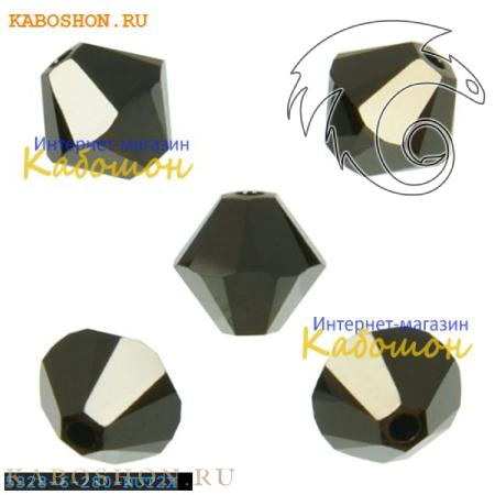 Swarovski Xilion beads 6 мм Jet Nut 2x 5328-6-280-NUT2