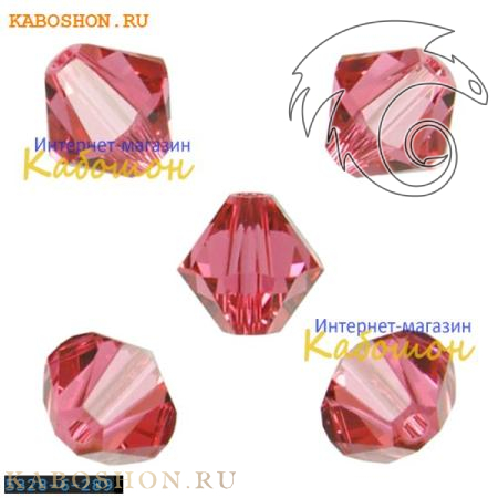 Swarovski Xilion beads 6 мм Indian Pink 5328-6-289