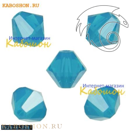 Swarovski Xilion beads 6 мм Caribbean Blue Opal 5328-6-394