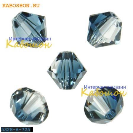 Swarovski Xilion beads 6 мм Crystal-Montana Blend