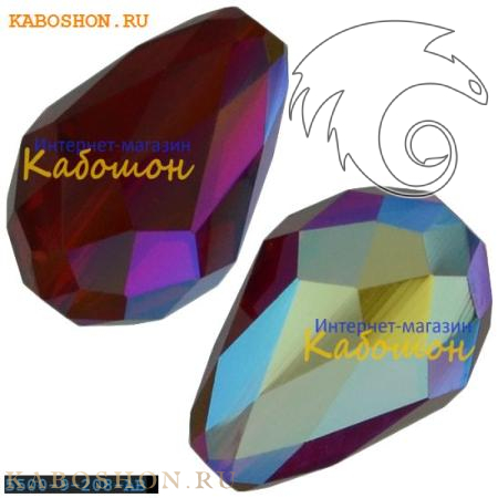 Swarovski Teardrop Bead 9 мм Siam AB 5500-9-208-AB