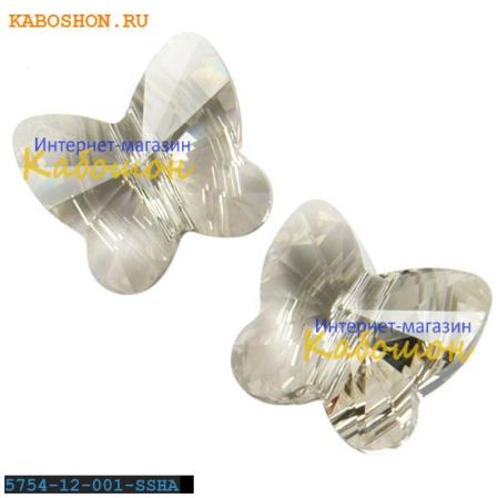 Swarovski Butterfly Bead 12 мм Crystal Silver Shade