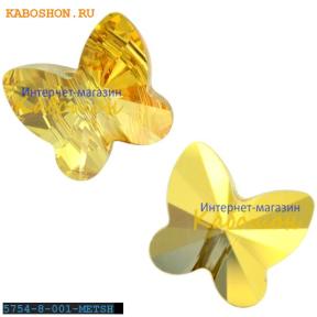 Swarovski Butterfly Bead 8 мм Crystal Metallic Sunshine