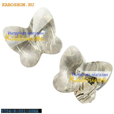 Swarovski Butterfly Bead 8 мм Crystal Silver Shade
