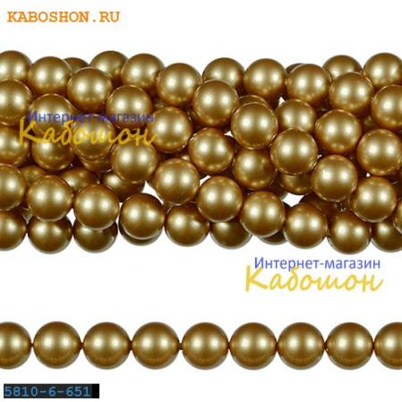 Жемчуг Swarovski 6 мм Crystal Vintage Gold