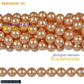 Жемчуг Swarovski 6 мм Crystal Rose Peach