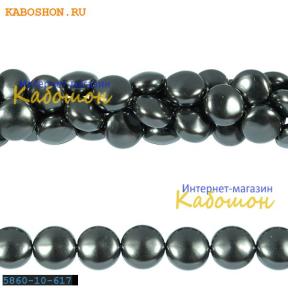 Жемчуг Swarovski 10х6 мм Crystal Dark Grey