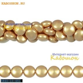 Жемчуг Swarovski 10х6 мм Crystal Vintage Gold